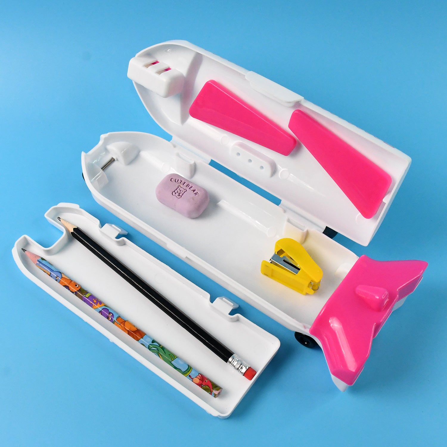 Multi-functional Airplane-shaped Compass Box With Led Light And Built-in Sharpener Multi-functional Airplane-shaped Compass Box With Led Light And Built-in Sharpener